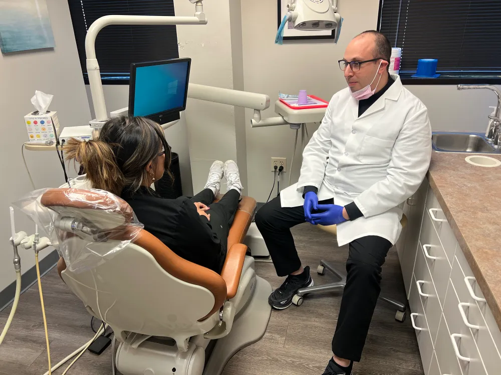 Patient visiting to receive myofunctional therapy for sleep apnea in NJ